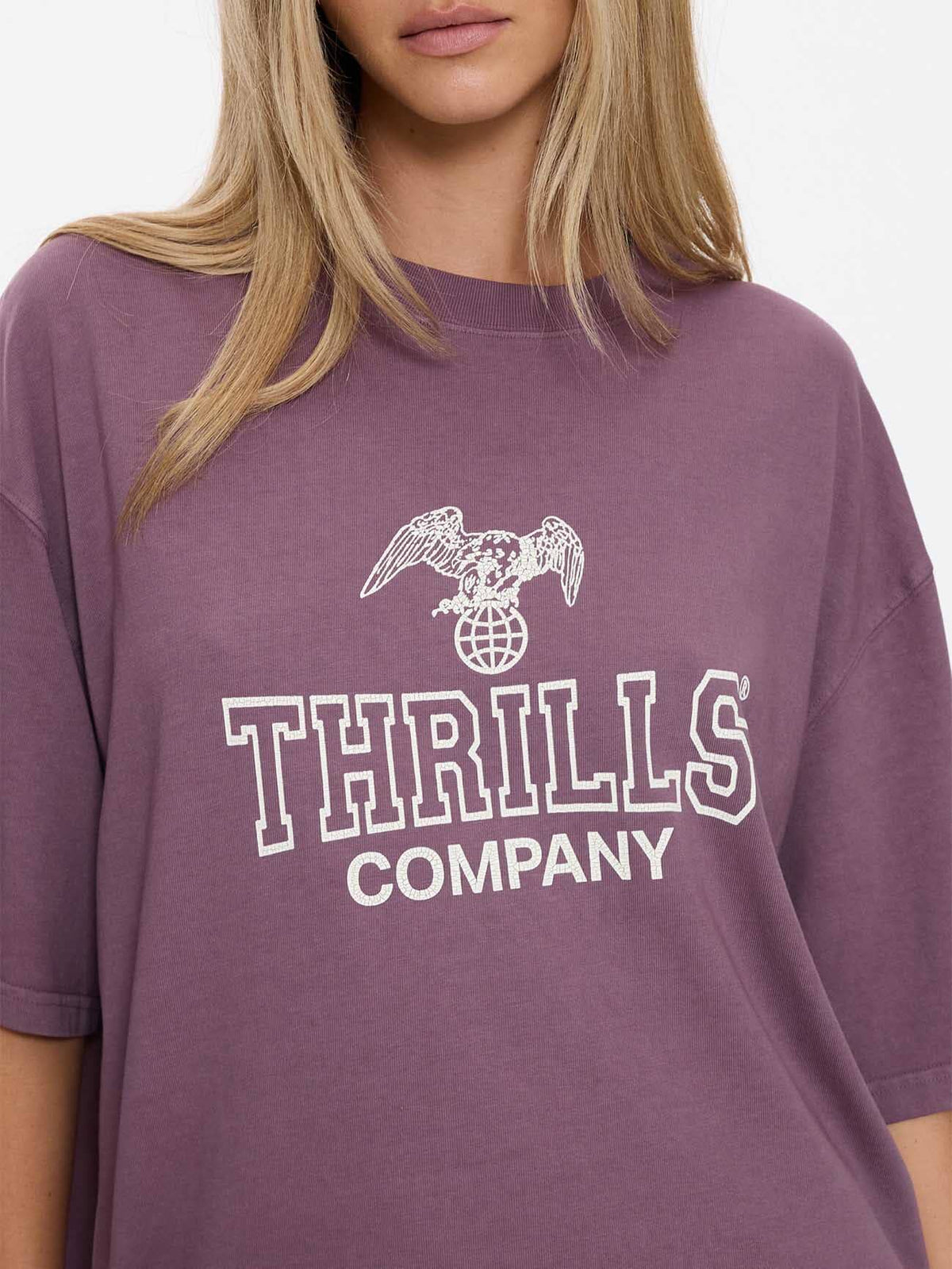 Womens Break Point T Shirt Vintage Mauve - Image 2