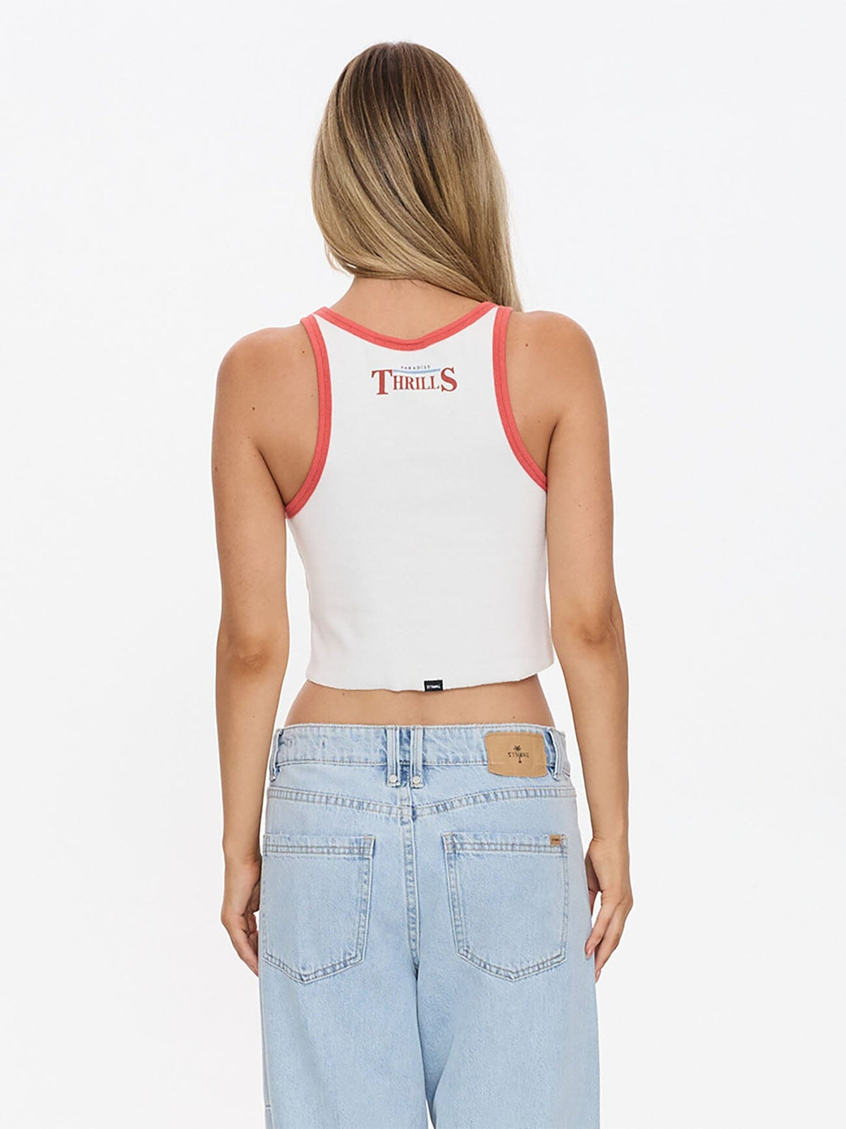 Mens Touch The Sky Singlet Dirty White - Image 5