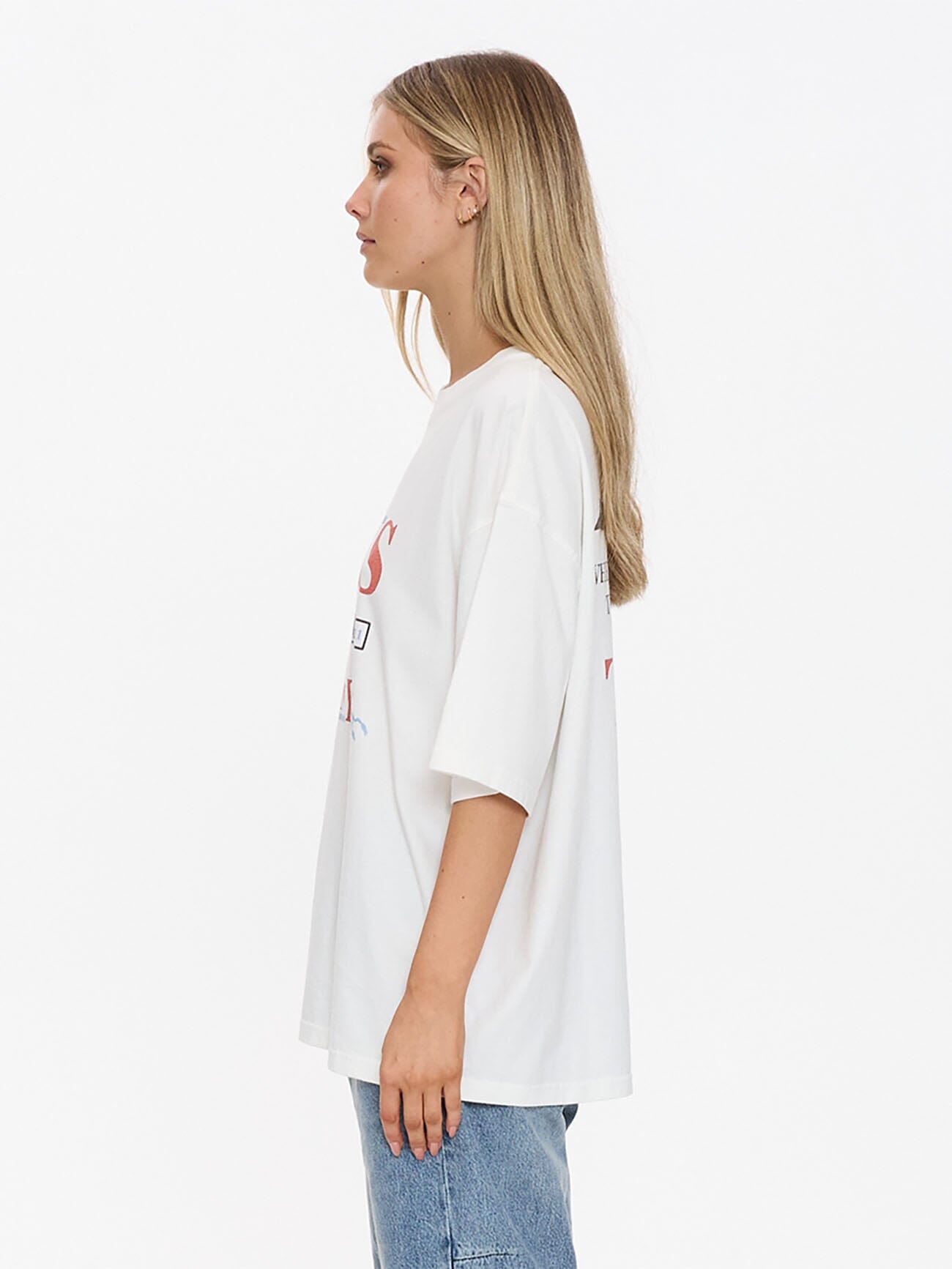 Womens Touch The Sky T Shirt Dirty White - Image 3