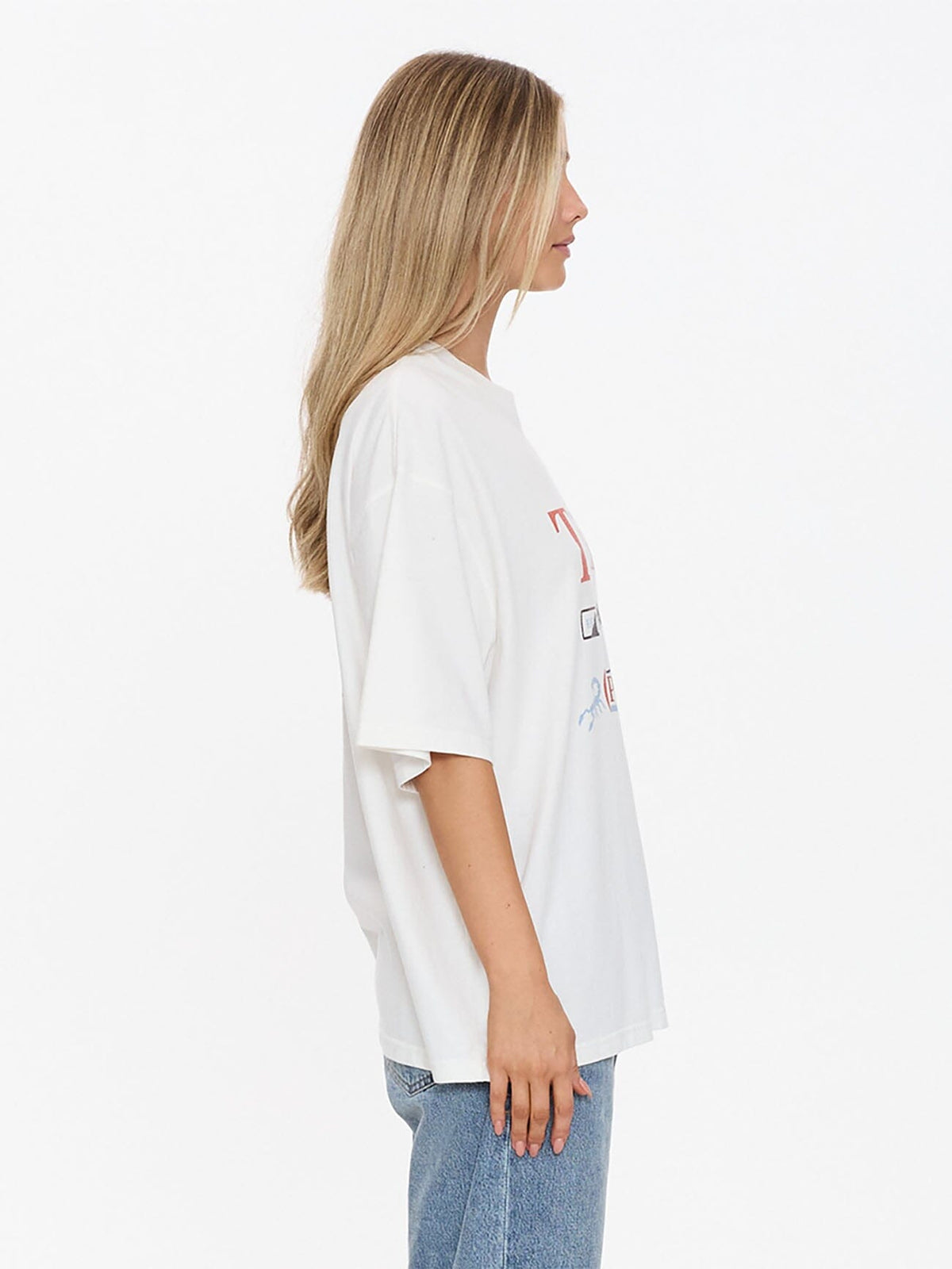 Womens Touch The Sky T Shirt Dirty White - Image 5