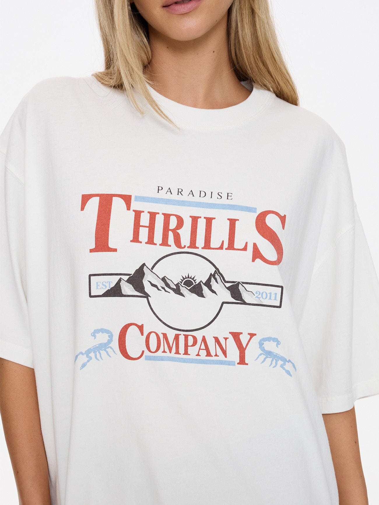 Womens Touch The Sky T Shirt Dirty White - Image 6
