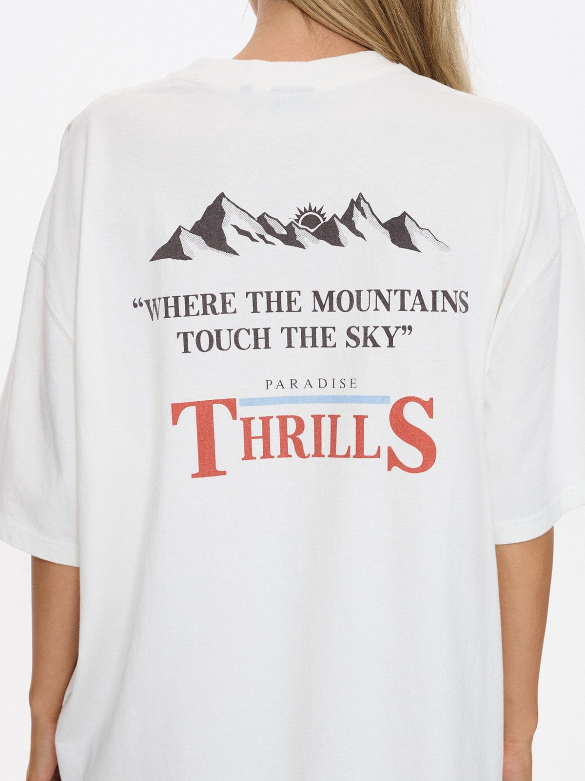 Womens Touch The Sky T Shirt Dirty White - Image 7