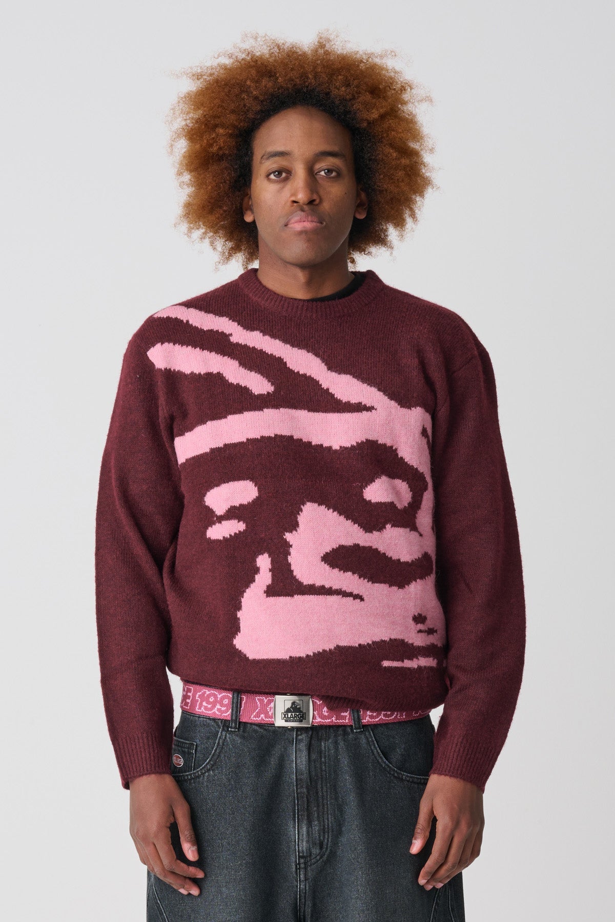 Mens Gorilla Knit Sweater Plum - Image 2