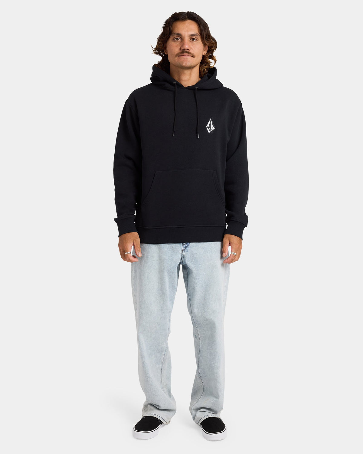 Mens Vologo Hooded Jumper Black - Image 5