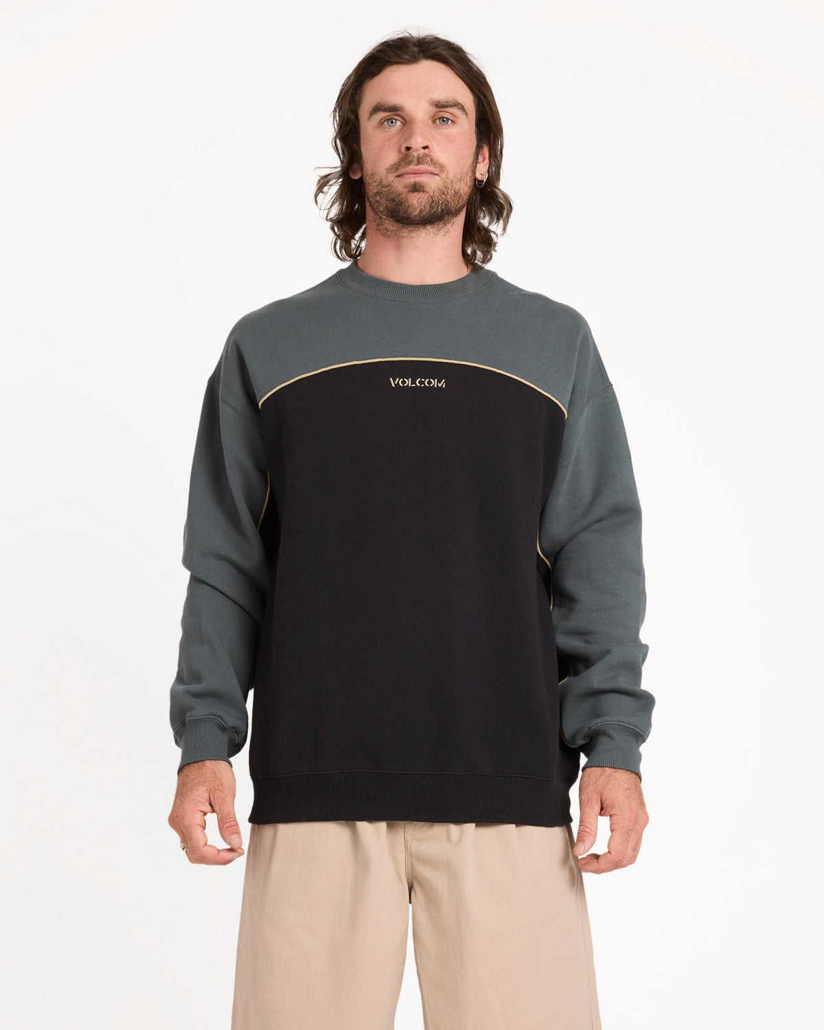 Mens 2K Stone Crew Sweater Castlerock - Image 1