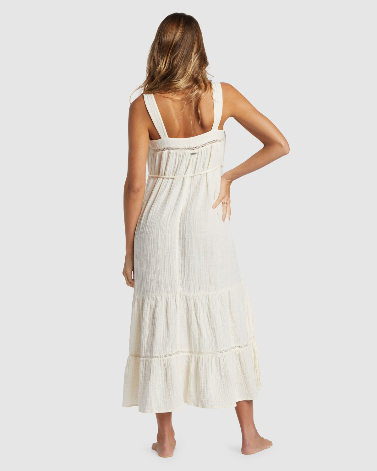 Womens Summers End Maxi Dress White Cap - Image 3
