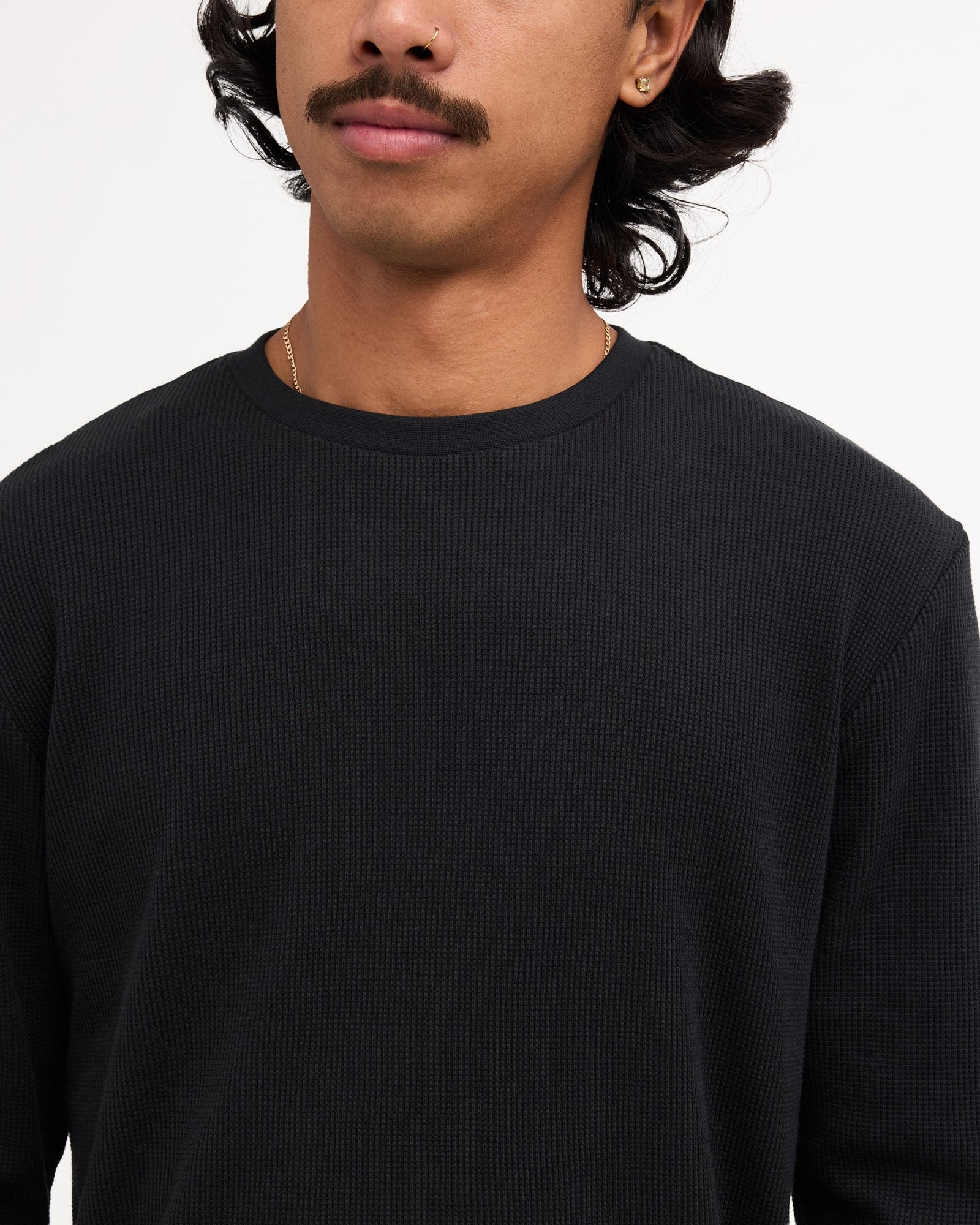 Mens Dayshift Thermal Long Sleeve Knitwear Black - Image 4