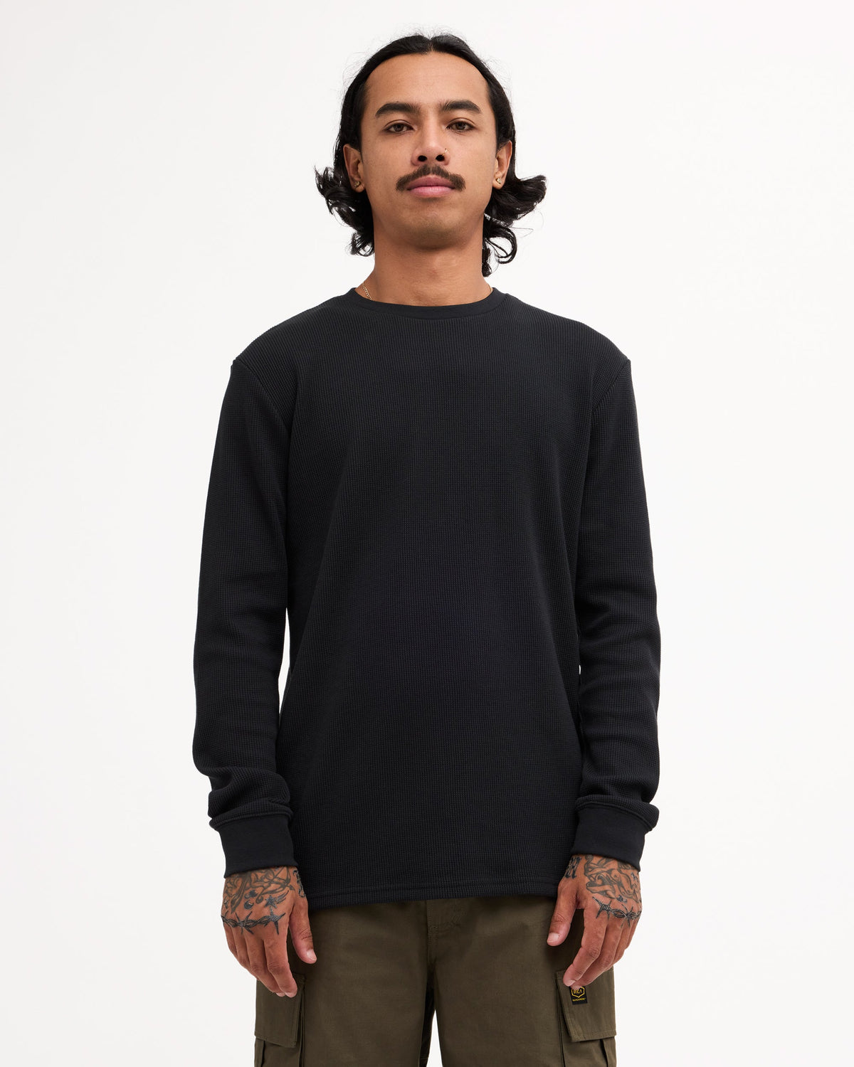 Mens Dayshift Thermal Long Sleeve Knitwear Black - Image 1