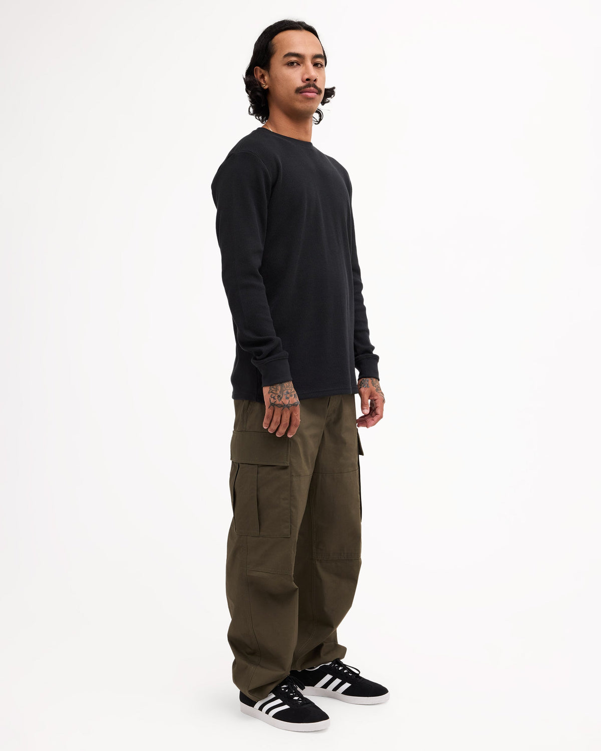 Mens Dayshift Thermal Long Sleeve Knitwear Black - Image 5
