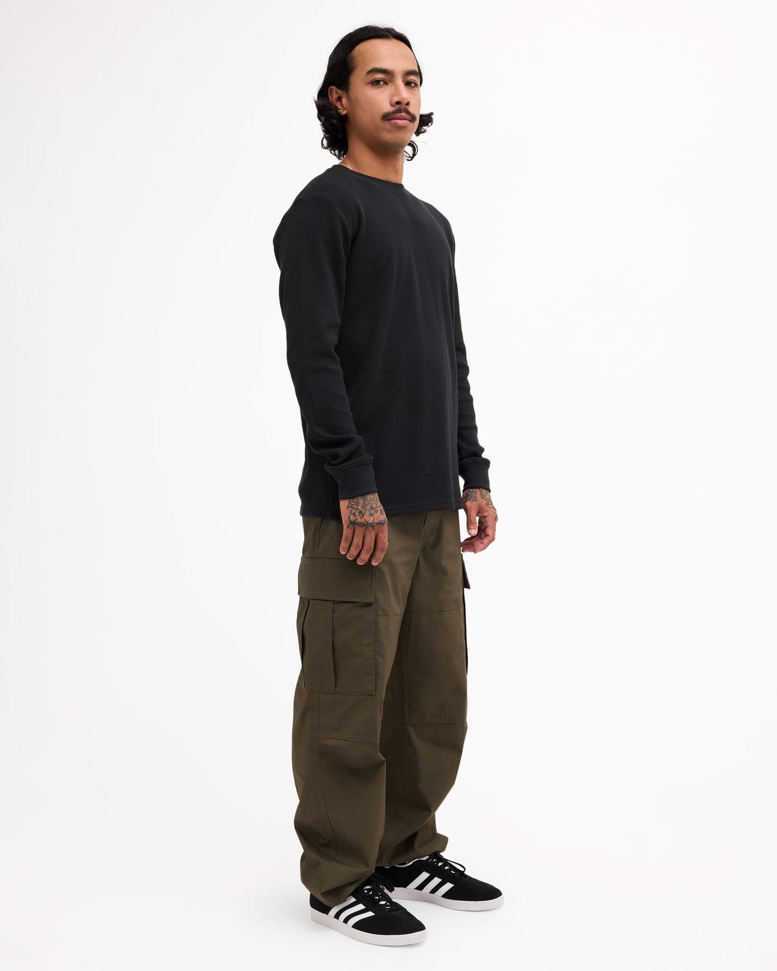 Mens Dayshift Thermal Long Sleeve Knitwear Black - Image 5