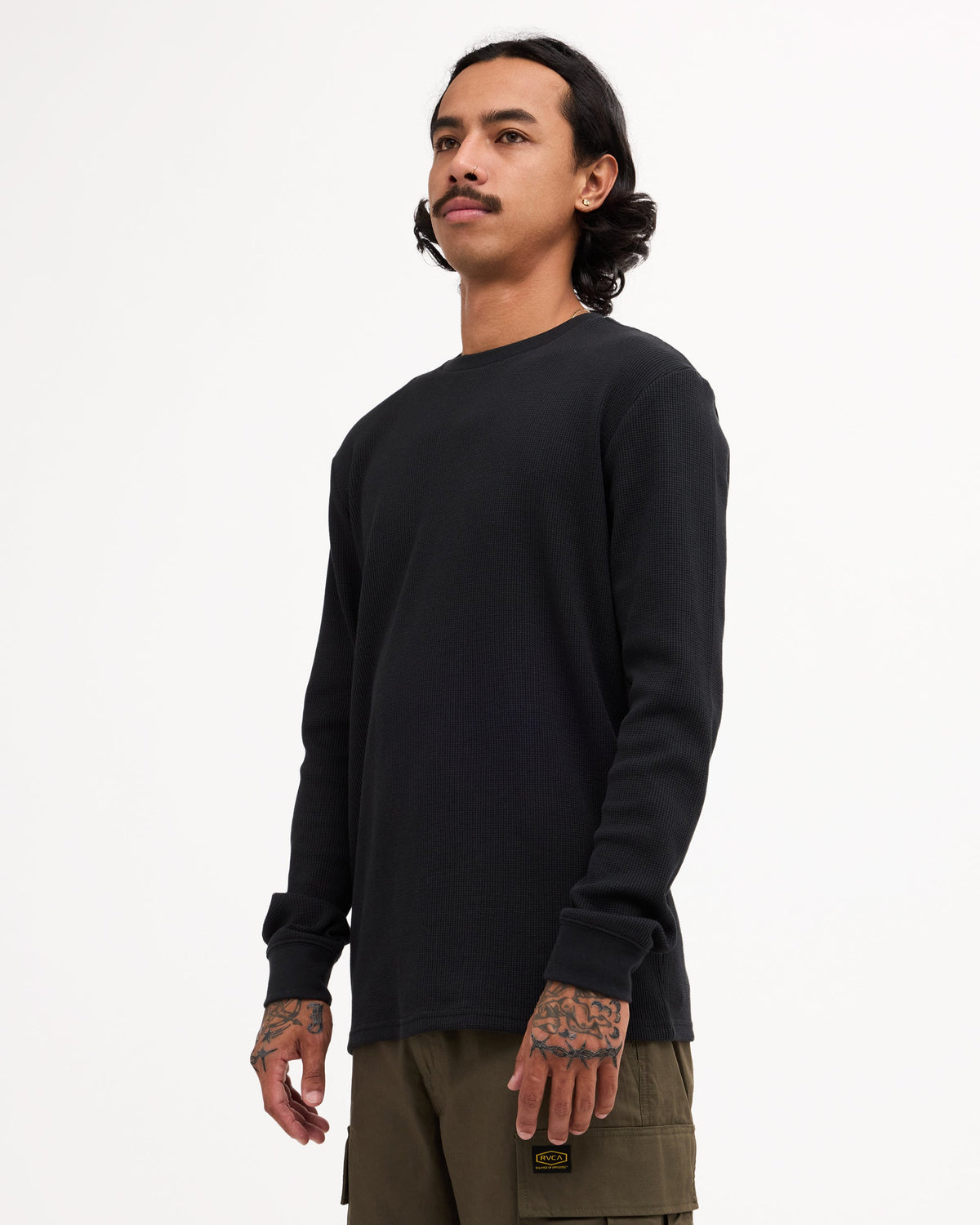 Mens Dayshift Thermal Long Sleeve Knitwear Black - Image 3