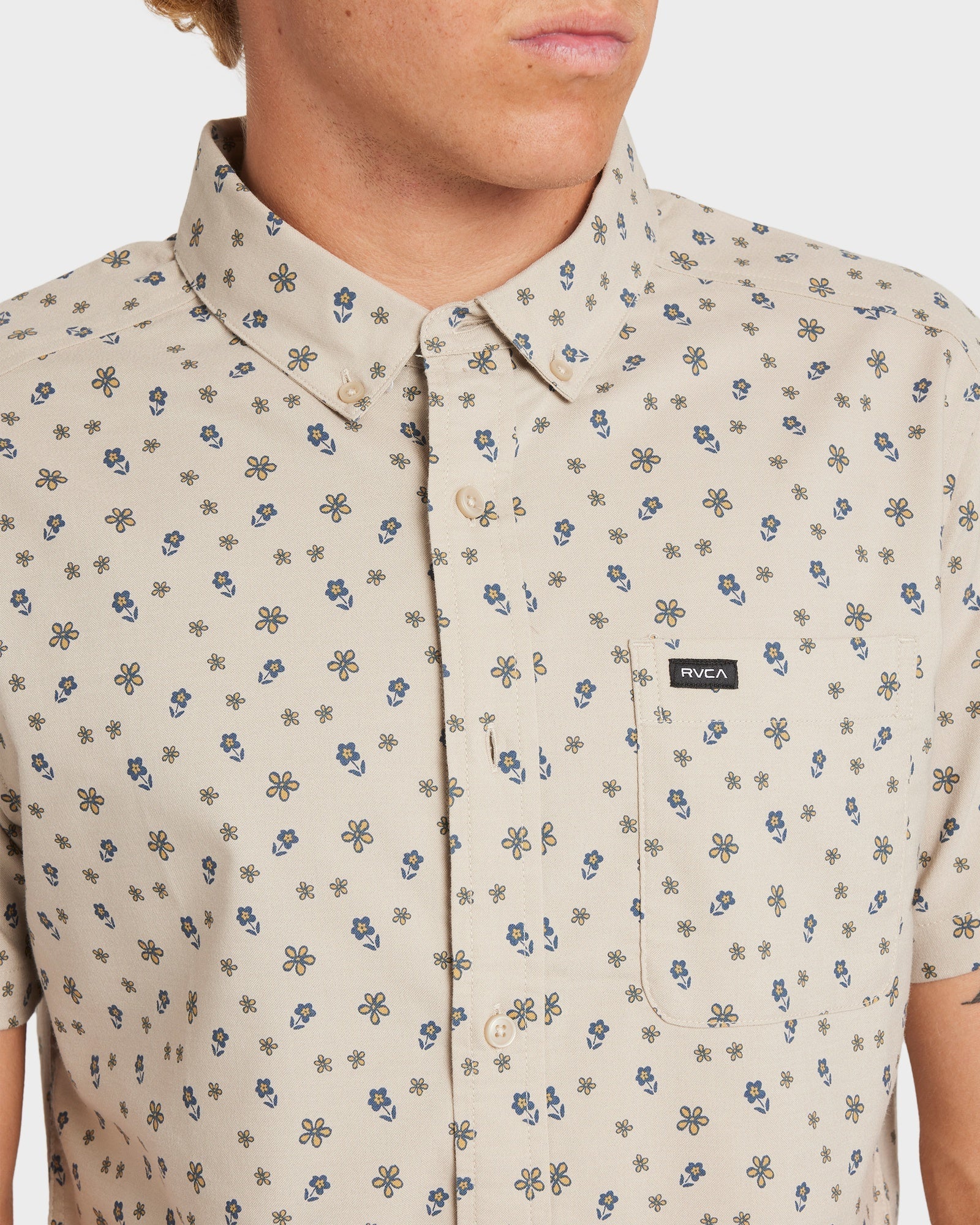 Mens That'll Do Dress Shirt Light Khaki - Image 3