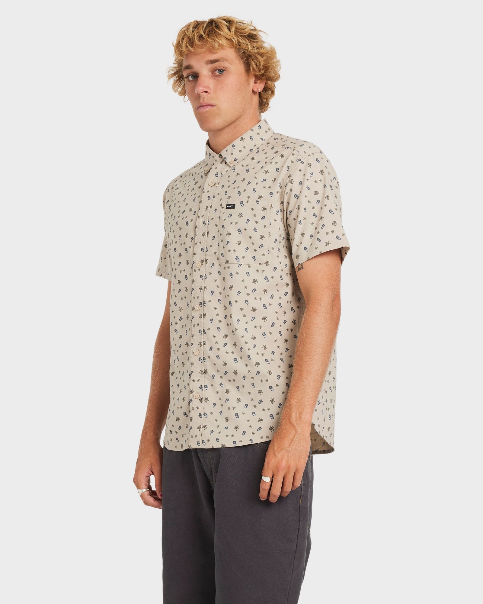 Mens That'll Do Dress Shirt Light Khaki - Image 2