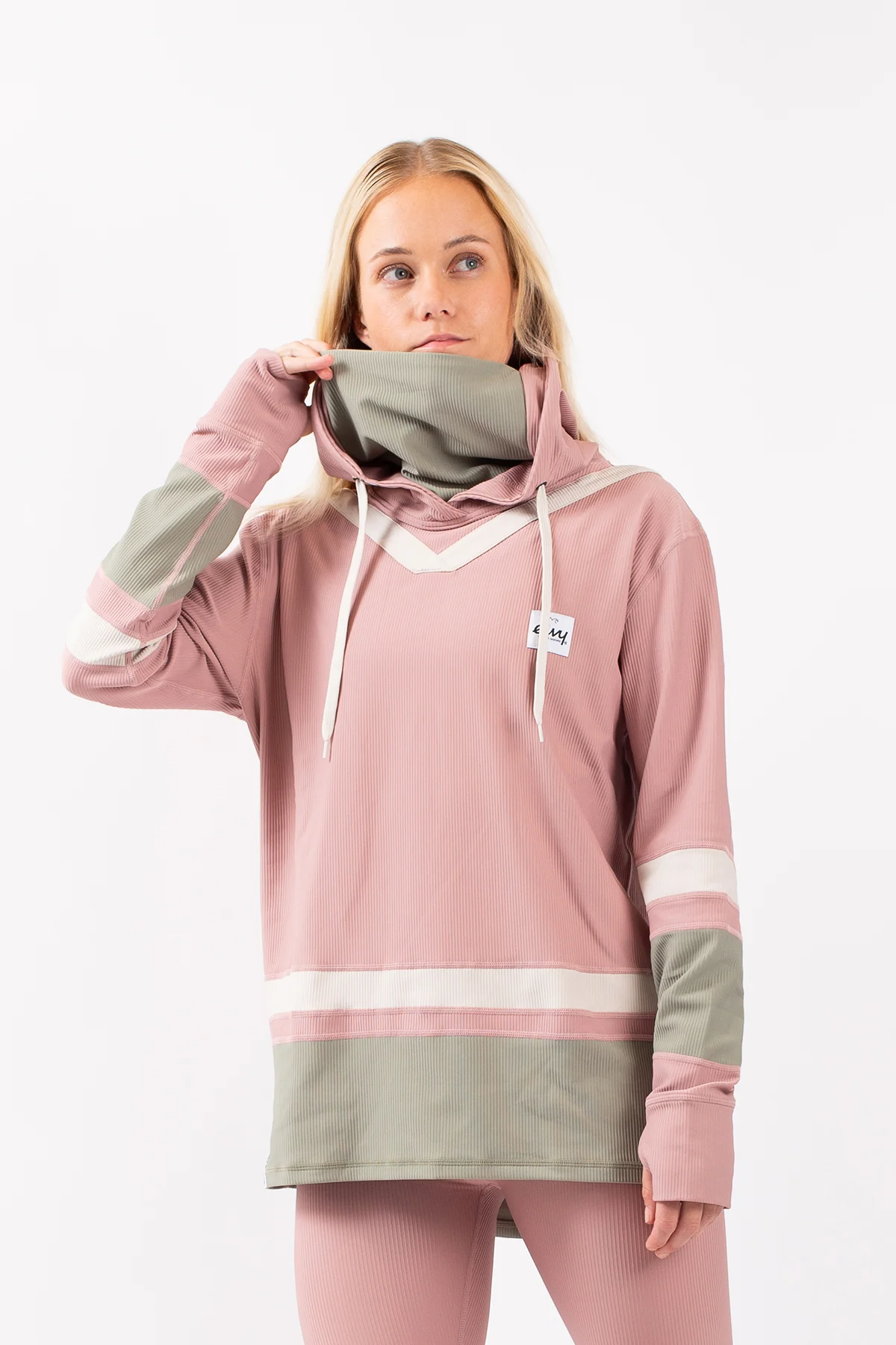 Loose Fit Hoodie Rib Top