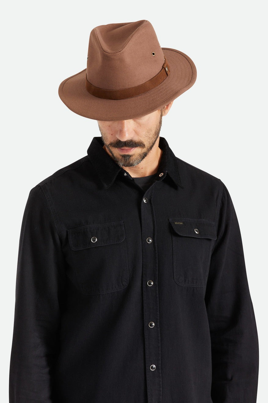 Brixton Messer Utility Adventure Fedora Desert Palm