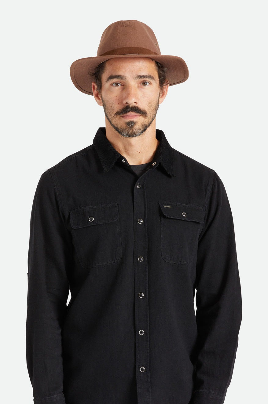Brixton Messer Utility Adventure Fedora Desert Palm