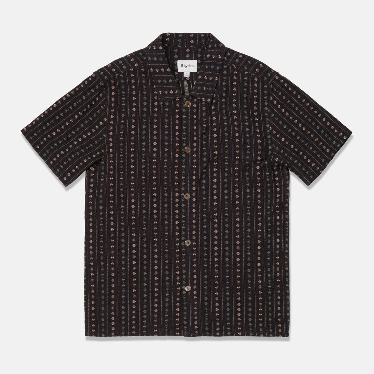 Dakota Stripe SS Shirt Chocolate - Image 1