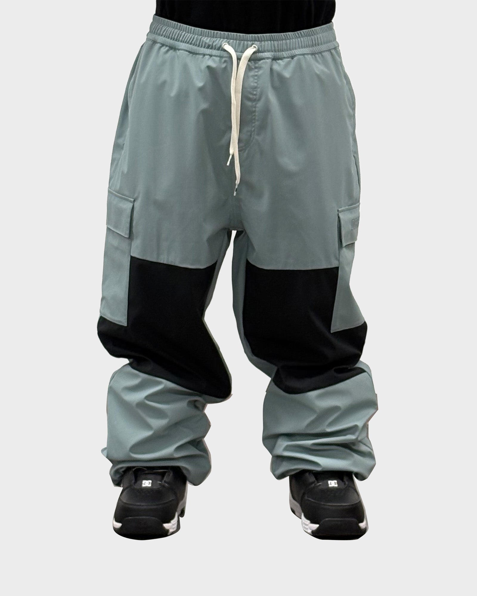 Mens Cargo Block Snowboard Pants Mint - Image 1
