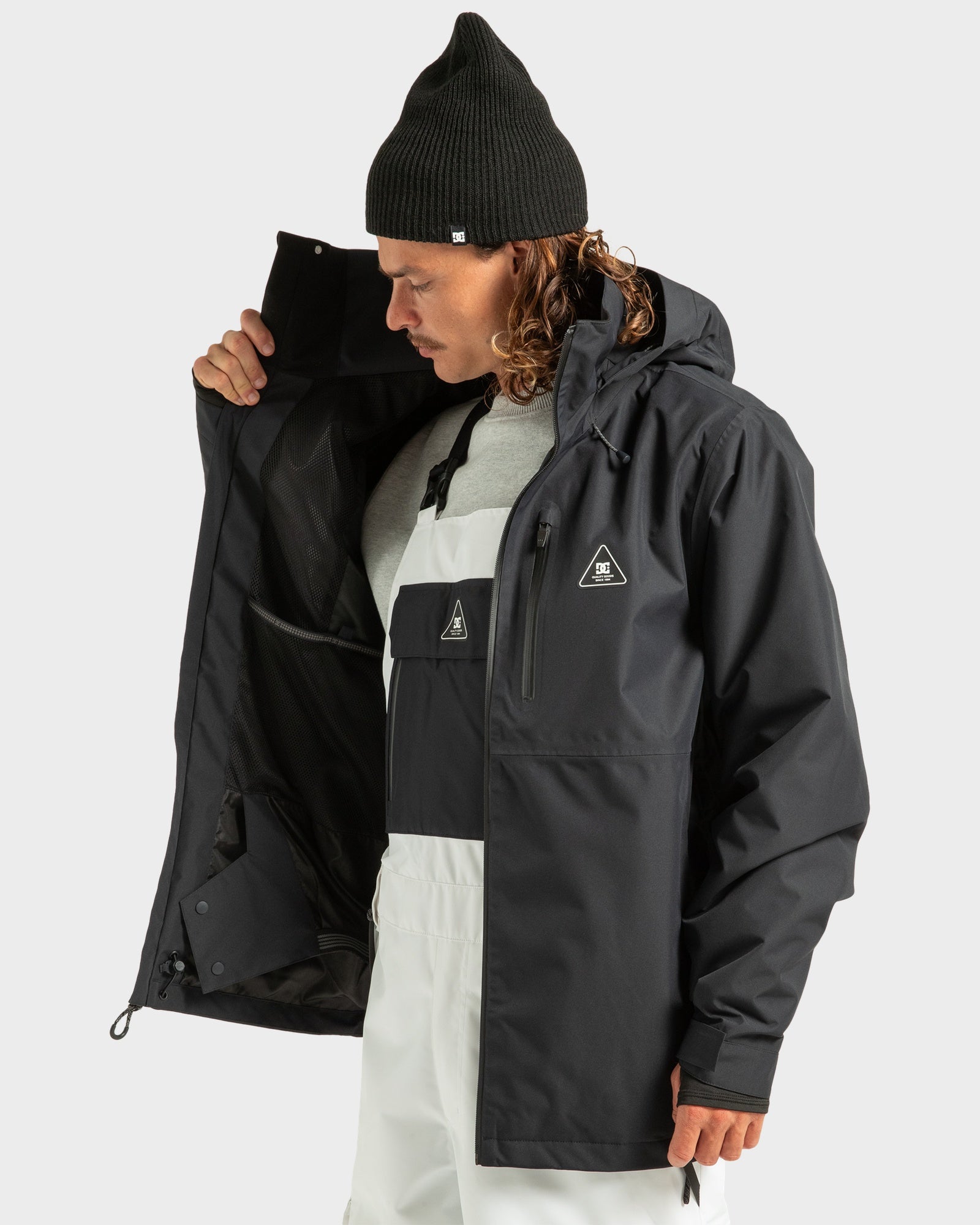 Mens Basis 30K Snowboard Jacket Black - Image 10
