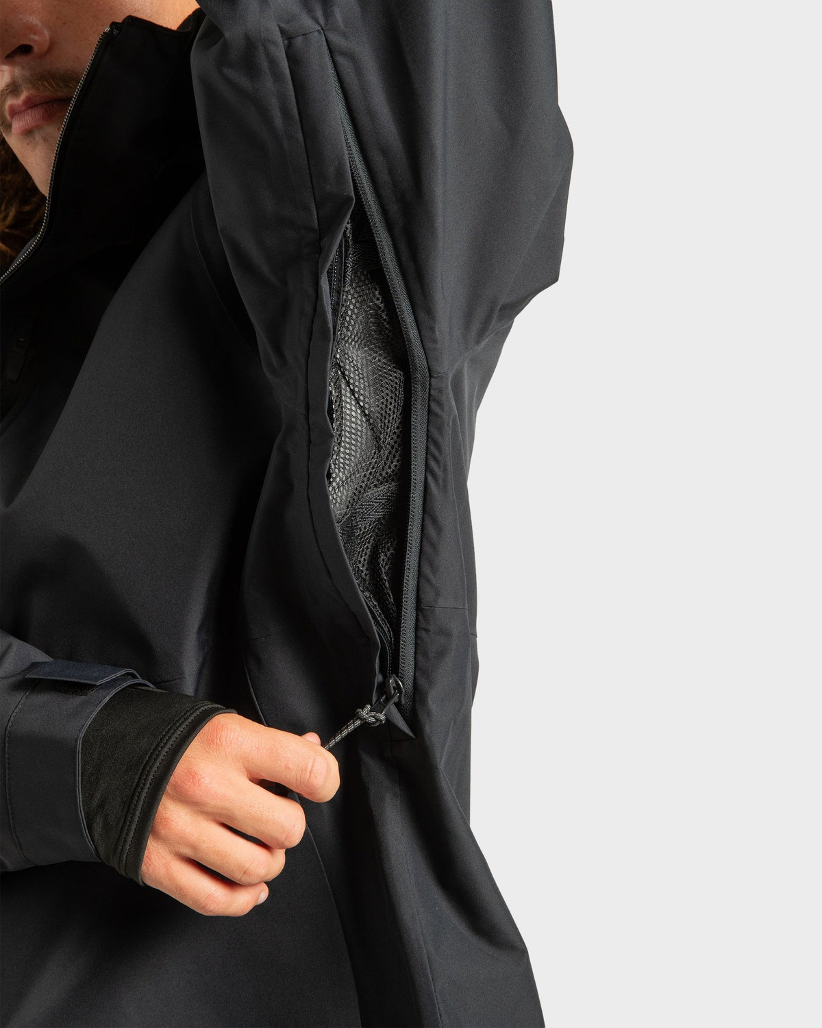 Mens Basis 30K Snowboard Jacket Black - Image 11