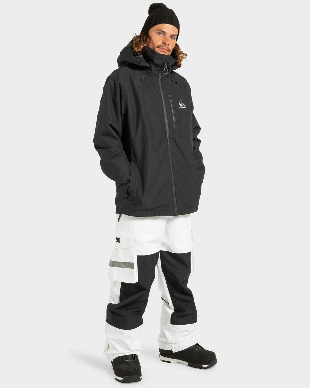 Mens Basis 30K Snowboard Jacket Black - Image 14