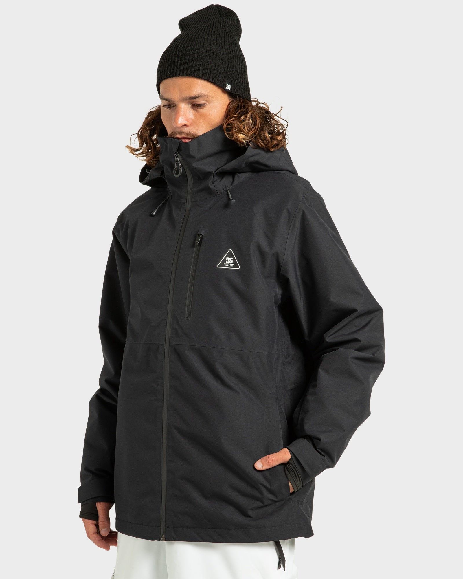 Mens Basis 30K Snowboard Jacket Black - Image 8
