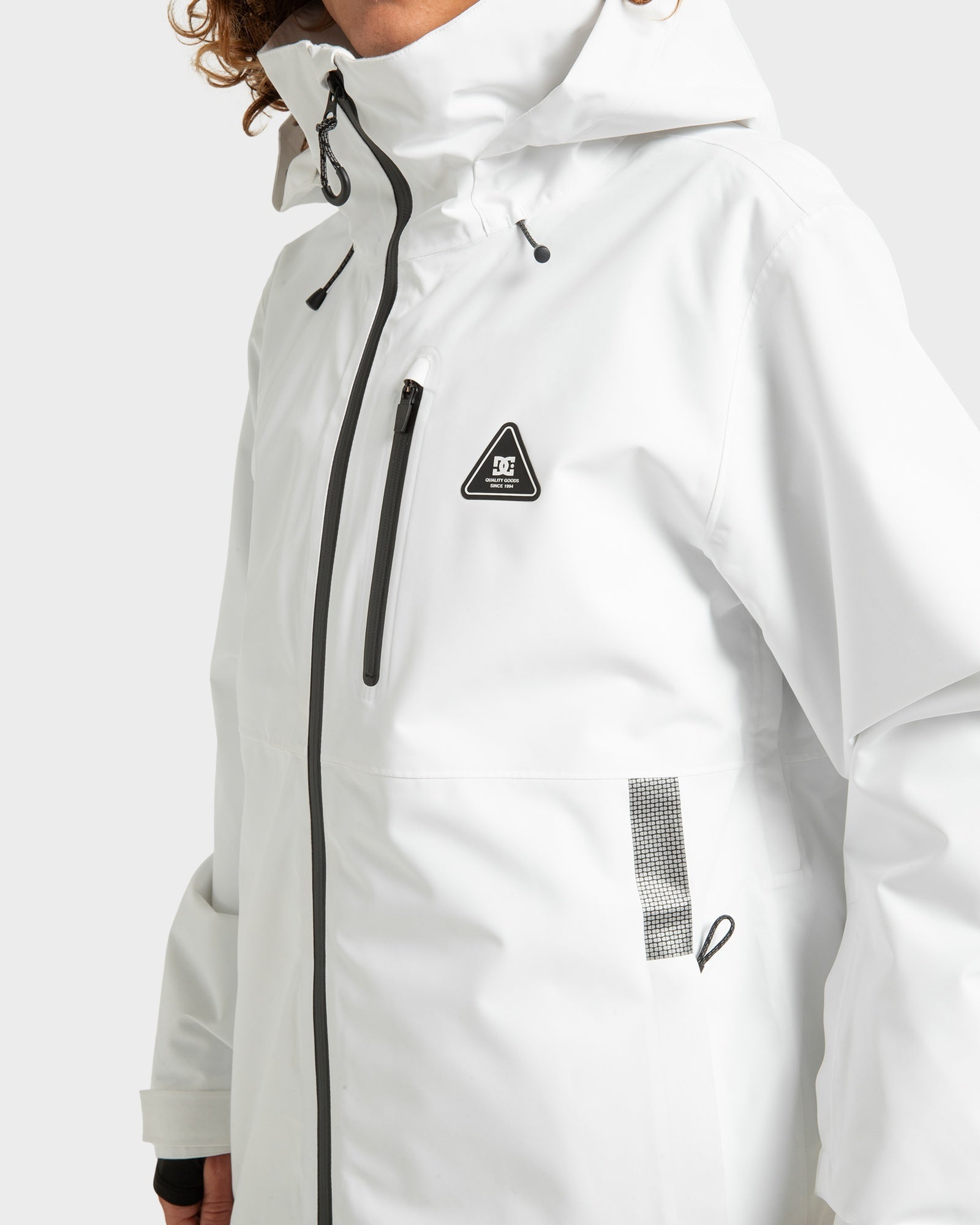 Mens Basis 30K Snowboard Jacket White / Black - Image 4