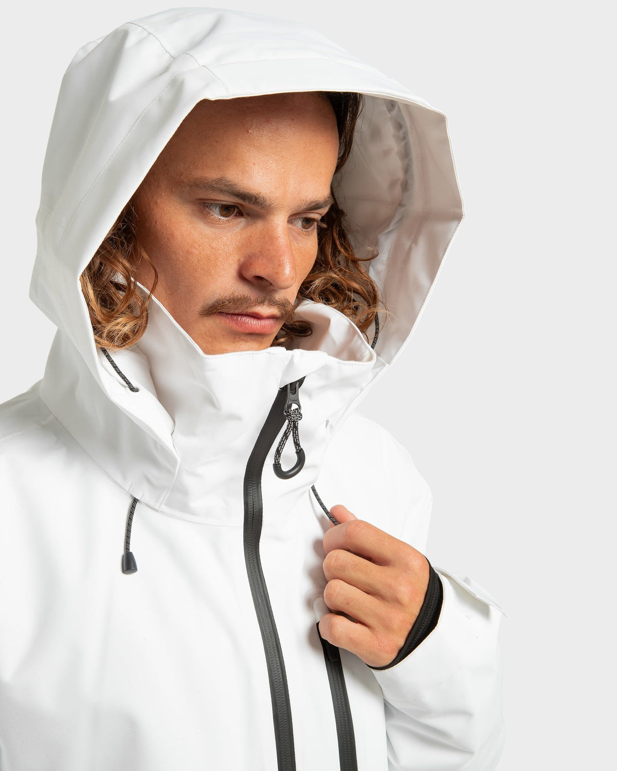Mens Basis 30K Snowboard Jacket White / Black - Image 5