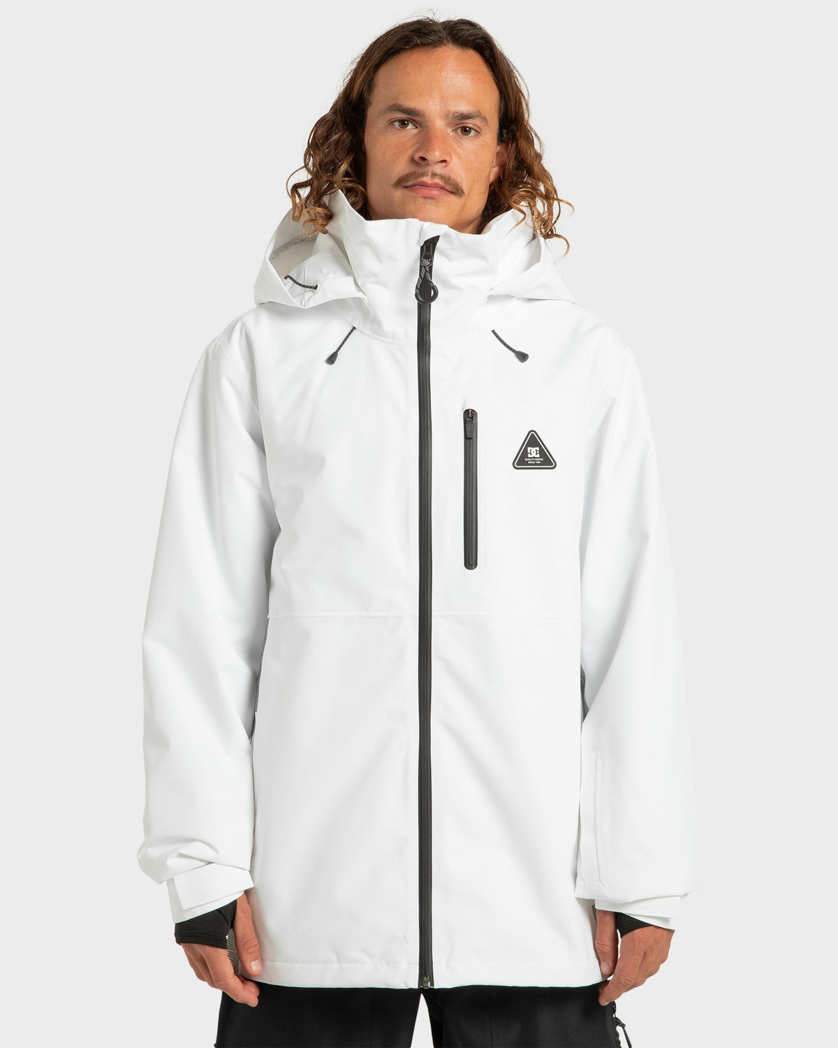 Mens Basis 30K Snowboard Jacket White / Black - Image 1