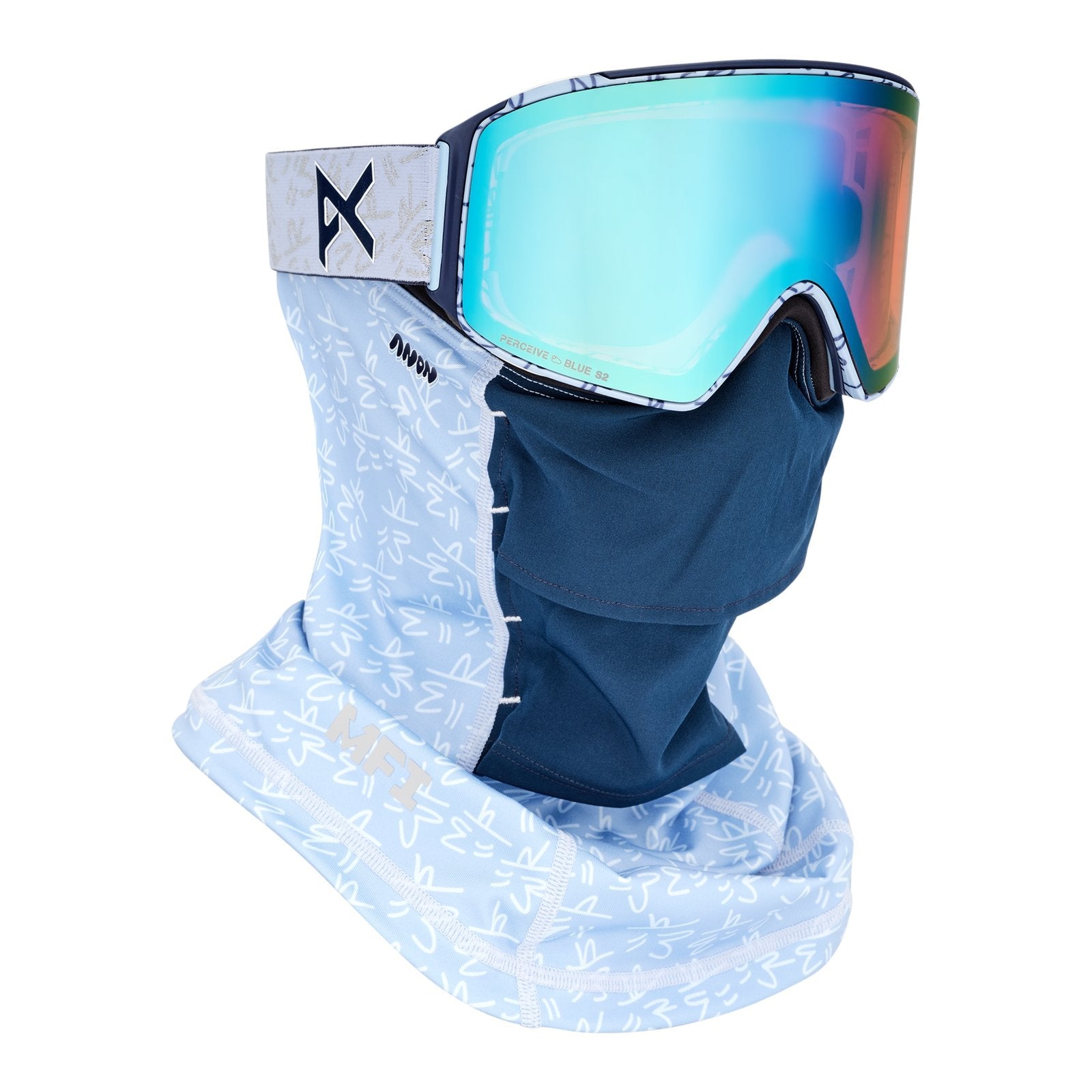 Encounters With Lucas Beaufort M4 Low Bridge Fit Goggles (Cylindrical) + Bonus Lens + Mfi Face Mask LB Midnight Gus - Perceive Variable Blue Lens (21% / S2) w/ Perceive Cloudy Pink Lens (53% / S1) - Image 5