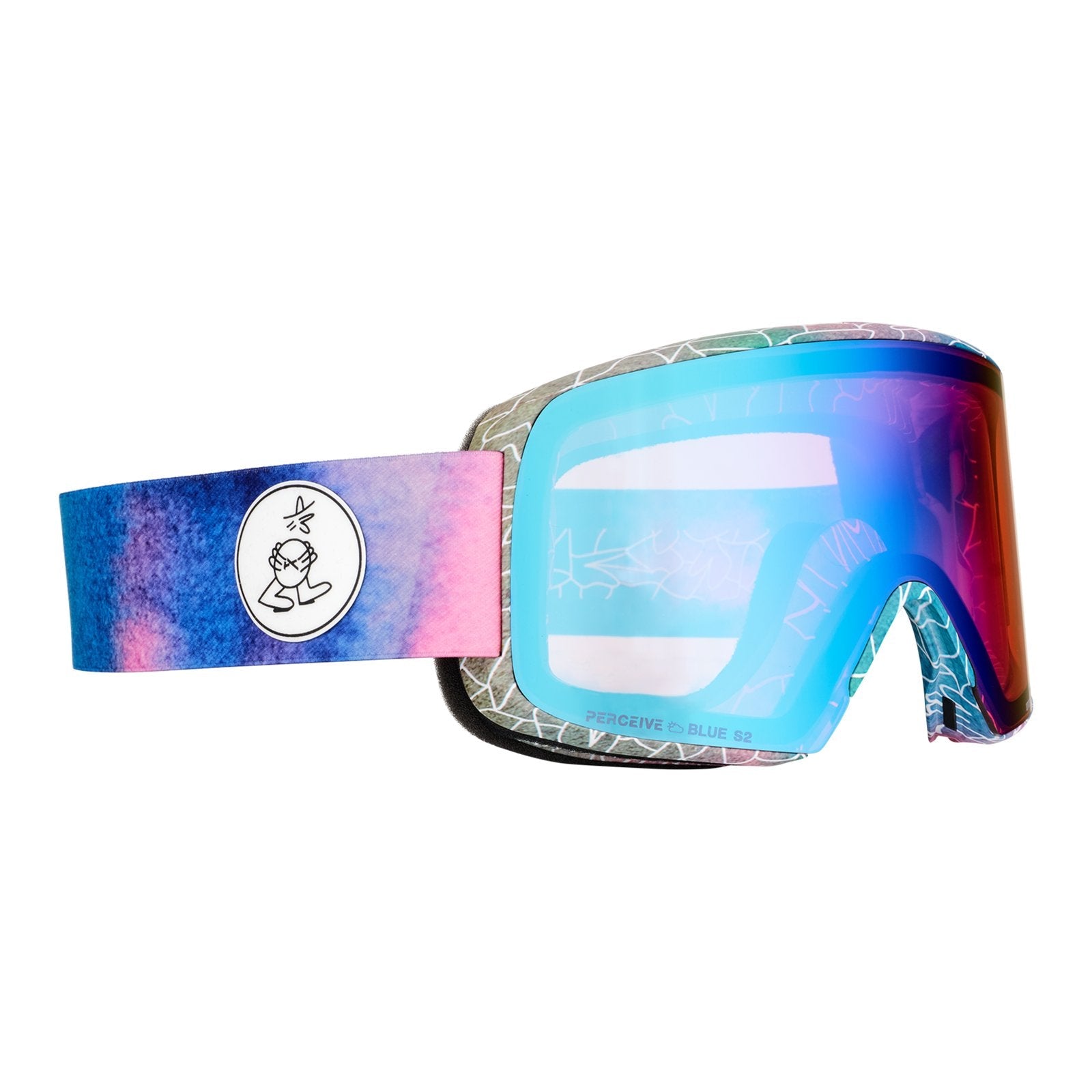 Encounters With Lucas Beaufort M6S Goggles + Bonus Lens + Mfi Face Mask LB Watercolor - Perceive Variable Blue Lens (21% / S2) w/ Perceive Cloudy Pink Lens (53% / S1) - Image 3