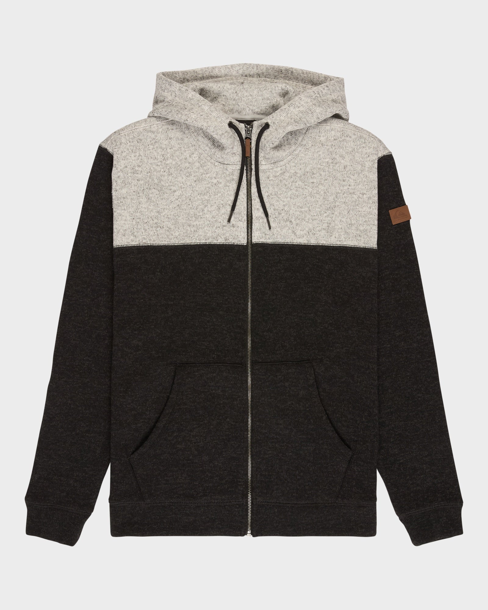Mens Keller Block Zip Hooded Jumper Black Heather - Image 6