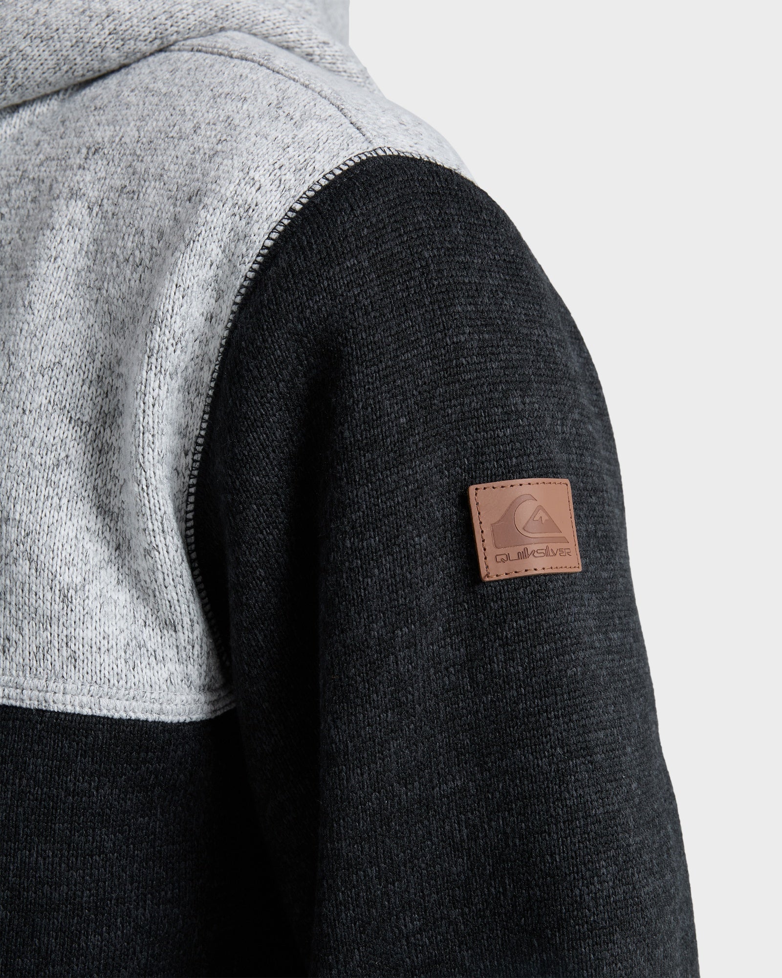 Mens Keller Block Zip Hooded Jumper Black Heather - Image 4