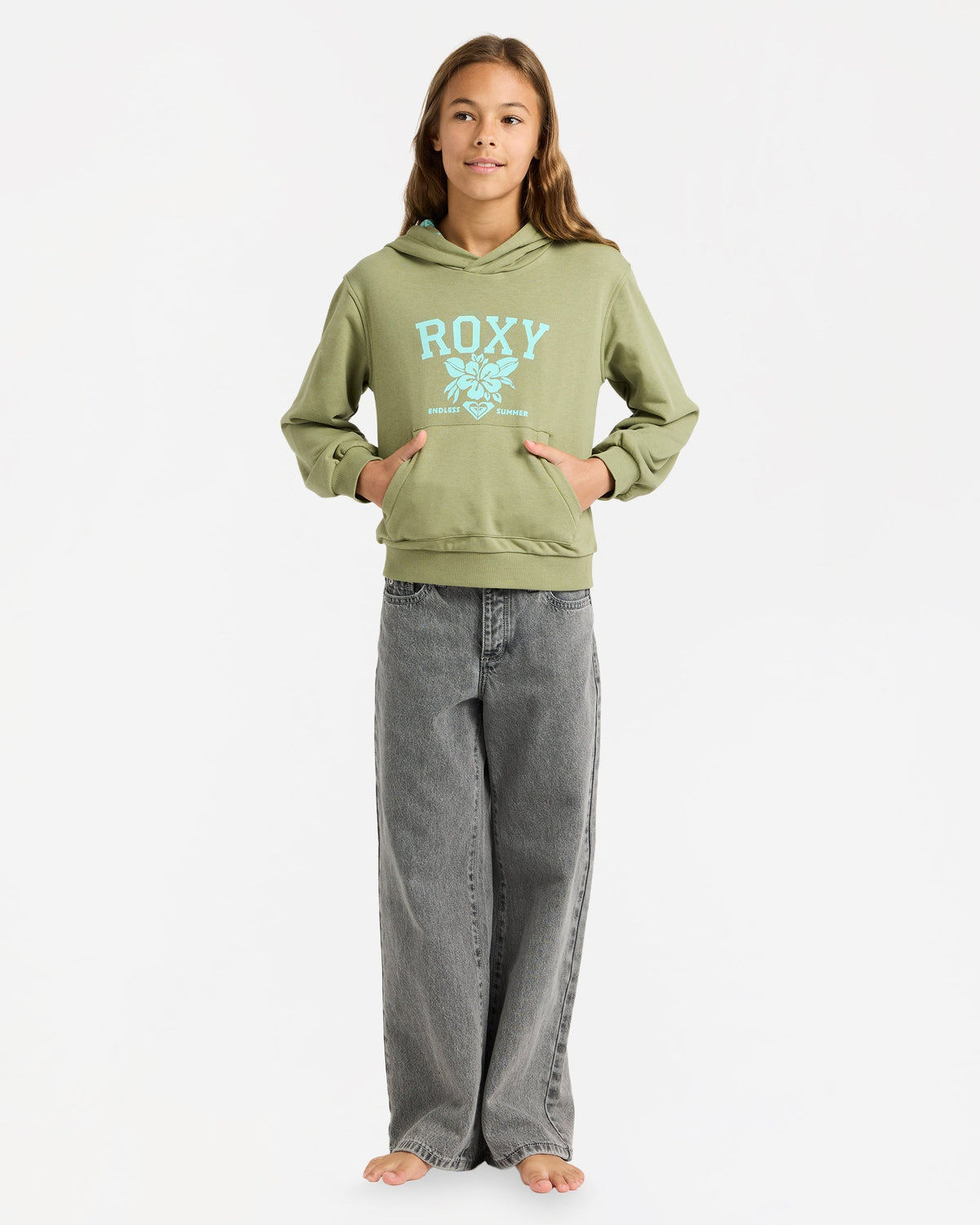Kids Hope You Trust 2 Hooded Jumper Oil Green - Image 6