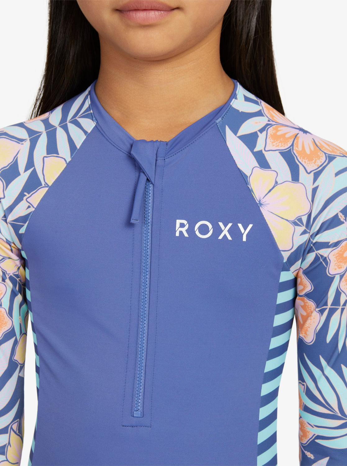 Girls 6-16 Funky Palm Long Sleeve One-Piece Rash Vest
