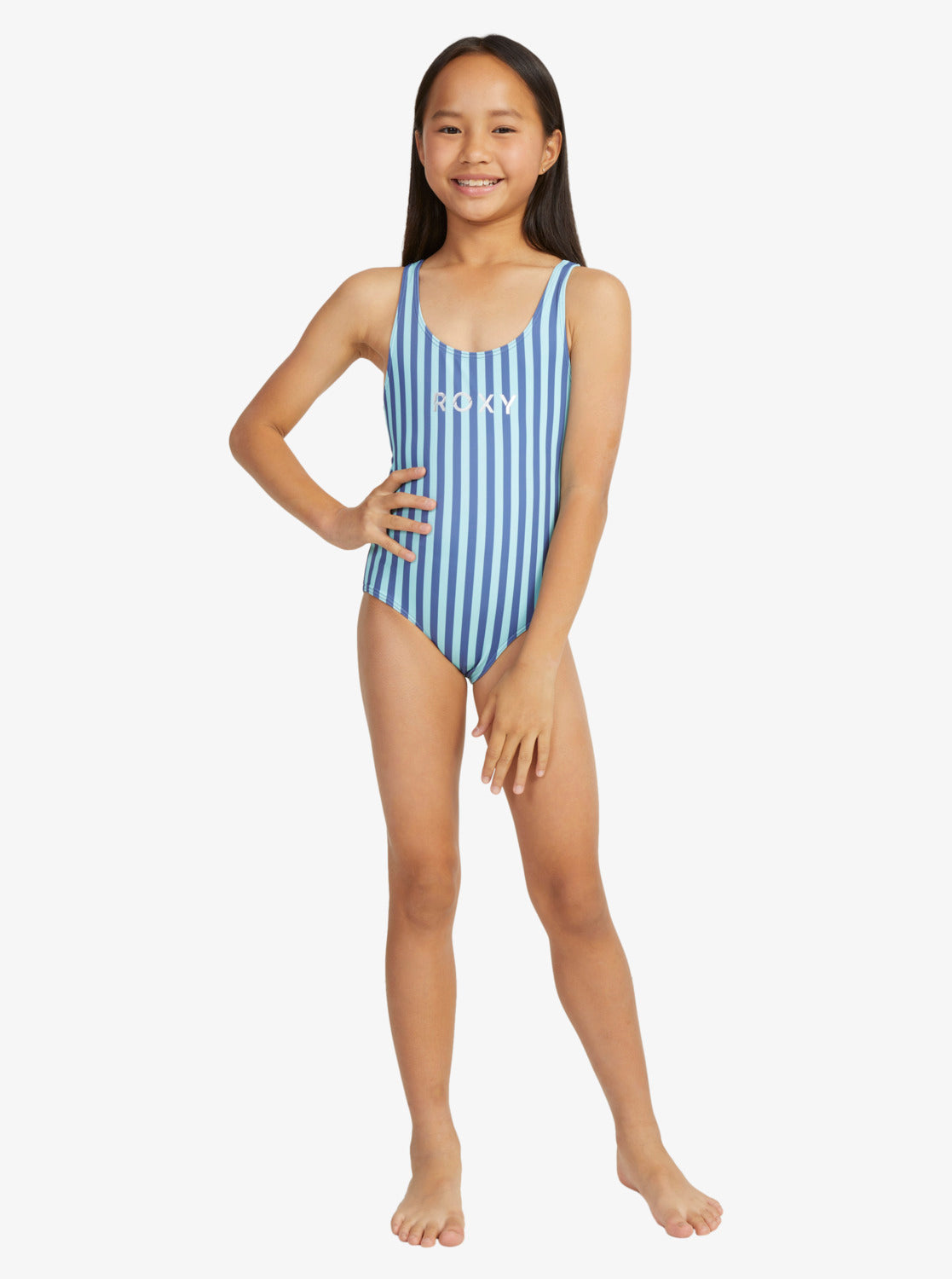 Girls 6-16 Serenity Stripe Cross Back One-Piece Swimsuit