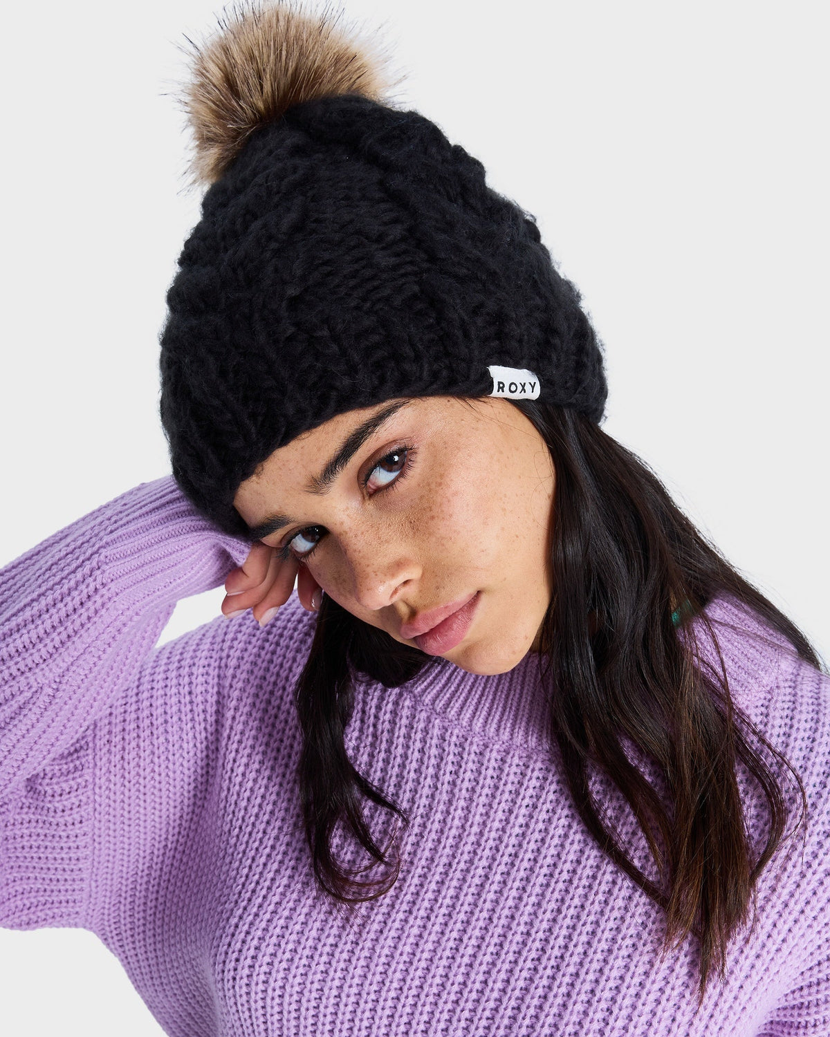 Womens Cold Snow Beanie Anthracite - Image 1