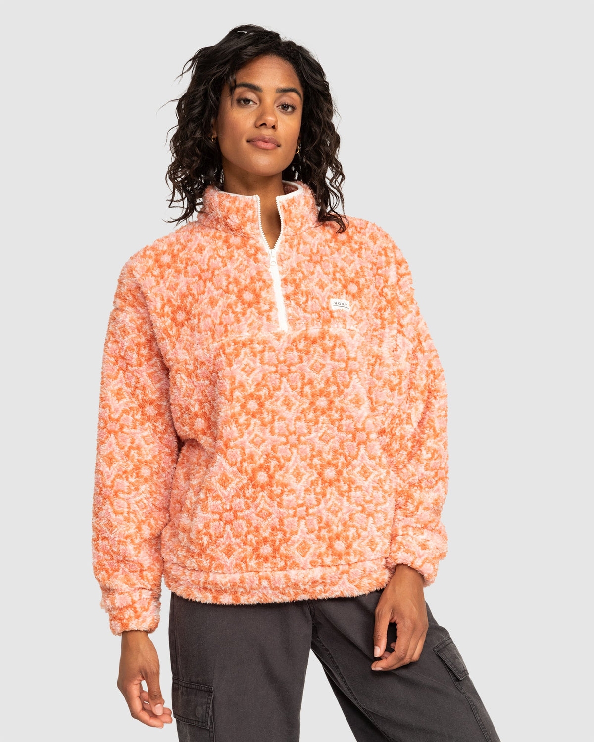 Womens Jive Talking Half Zip Polar Fleece Fresco Tile Apricot Brandy - Image 1