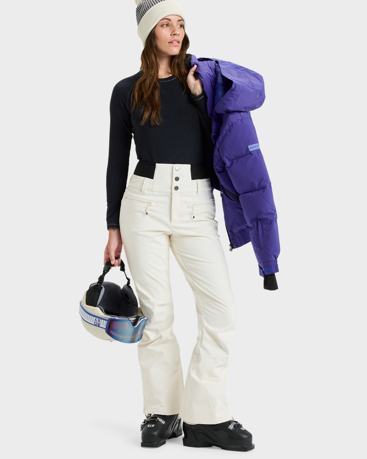 Womens Rising High Snowboard Pants Whisper White - Image 7