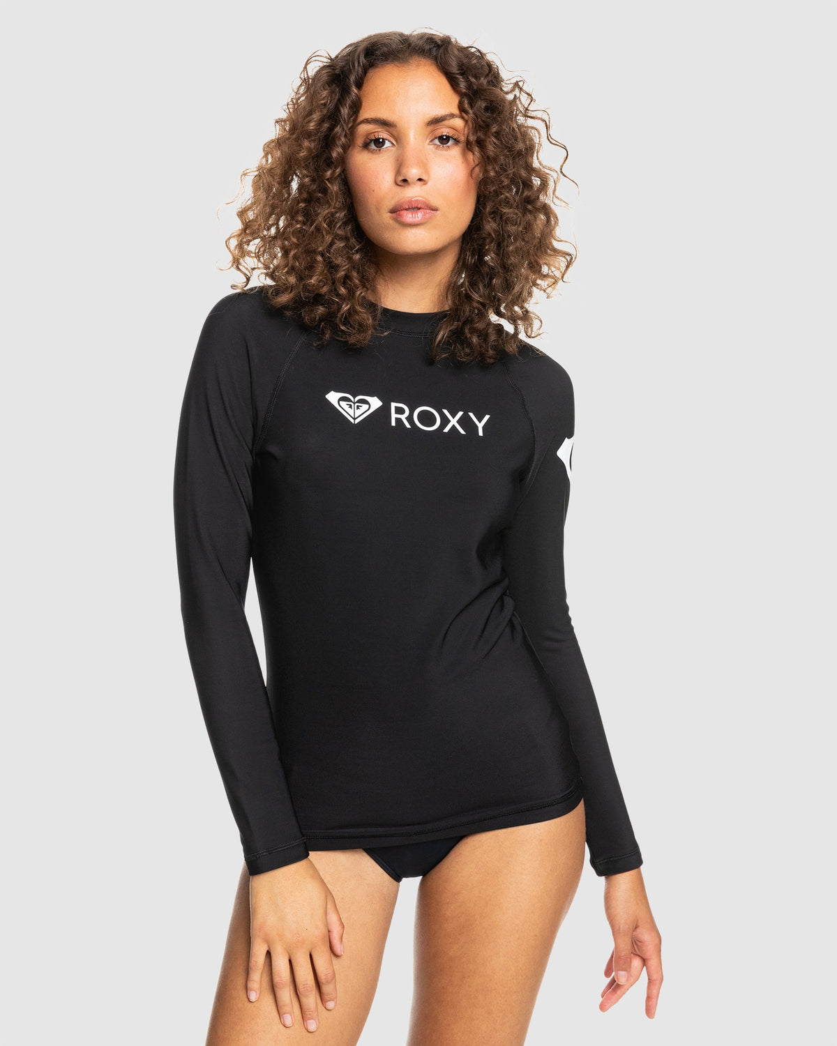 Womens Heater Long Sleeve Rash Vest Anthracite - Image 1