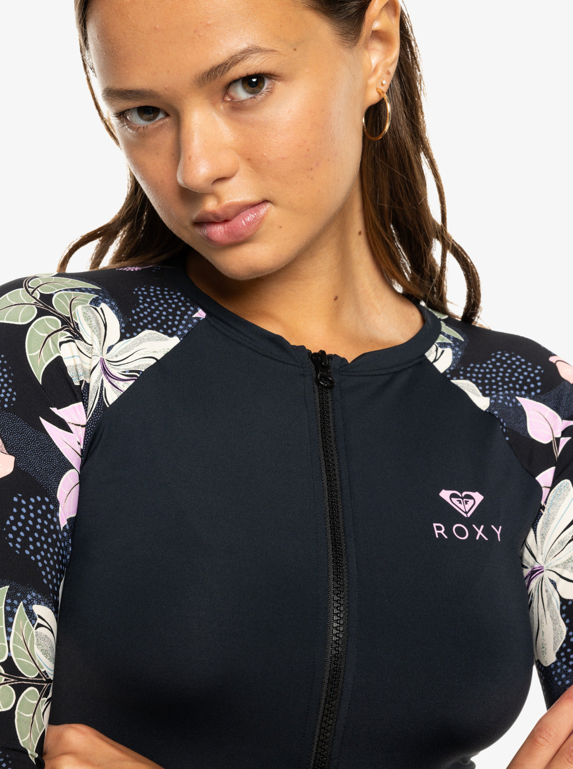 Womens Sunny Floral Long Sleeves UPF 50 Surf T-shirt