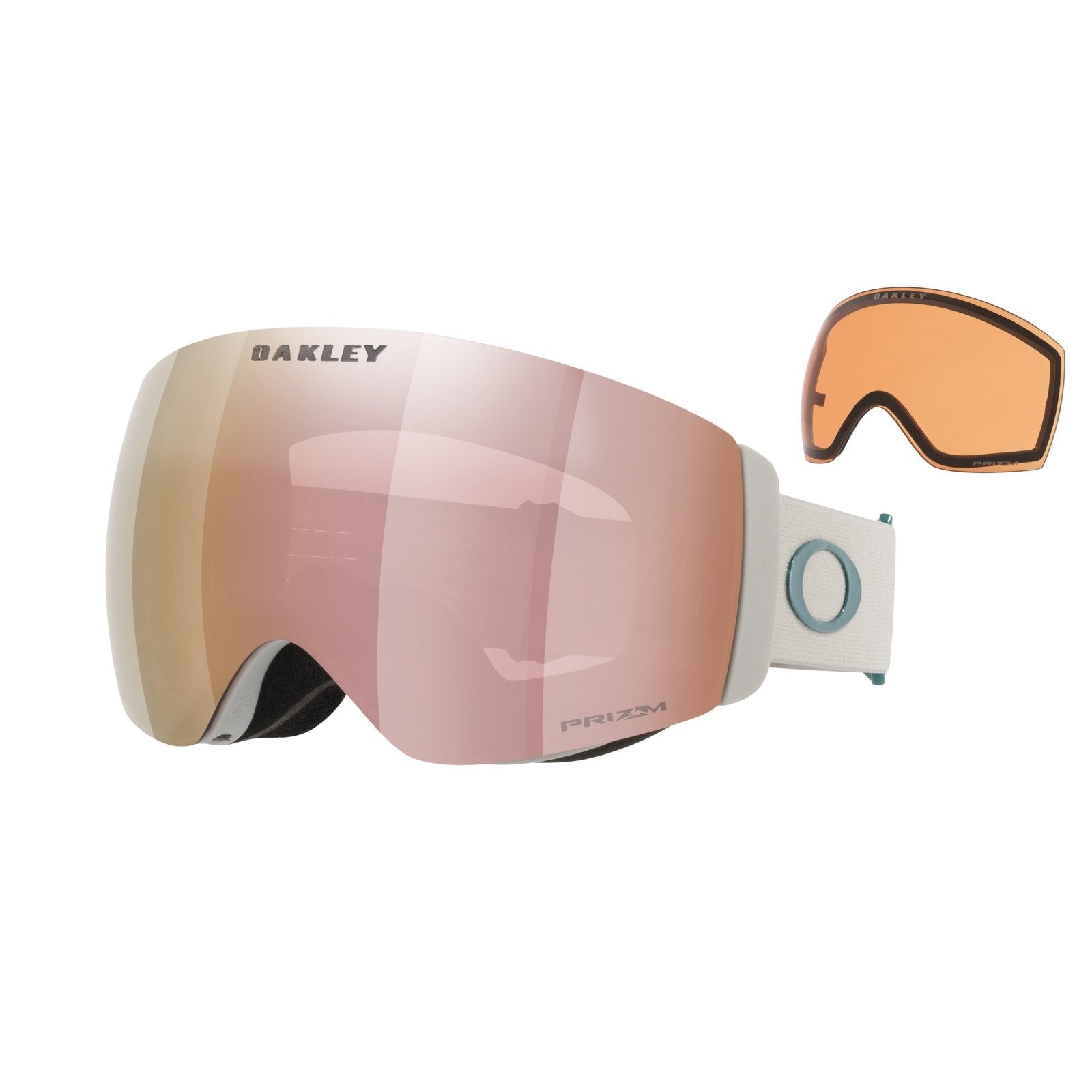 Flight Deck Pro M (Low Bridge Fit) Snow Goggle Matte Cool Grey - Prizm Rose Gold Iridium Lens w/ Prizm Snow Persimmon Lens - Image 5