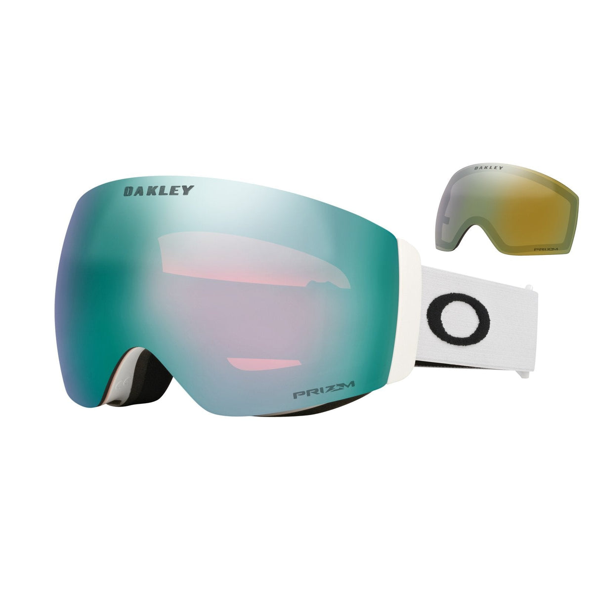 Flight Deck Pro M (Low Bridge Fit) Snow Goggle Matte White - Prizm Snow Sapphire Iridium Lens w/ Prizm Sage Gold Iridium Lens - Image 5