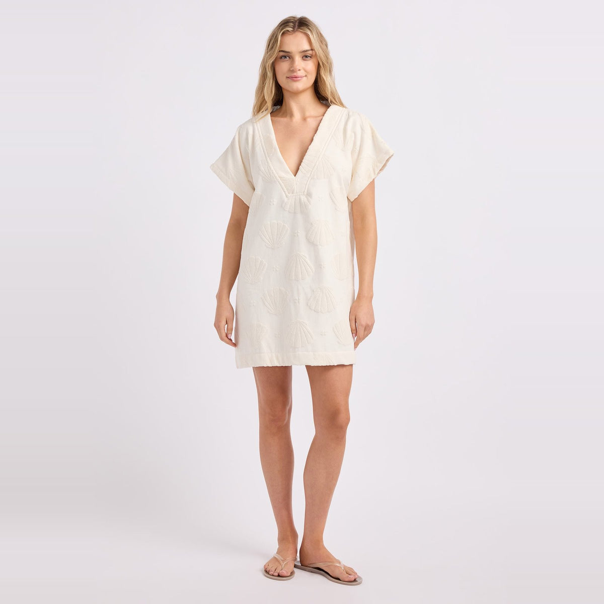Fringe Benefits Shell Towel Kaftan Ecru - Image 1
