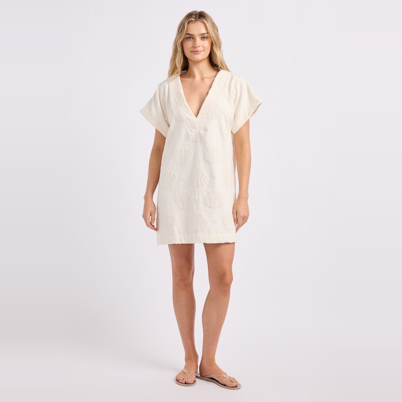 Fringe Benefits Shell Towel Kaftan Ecru - Image 1