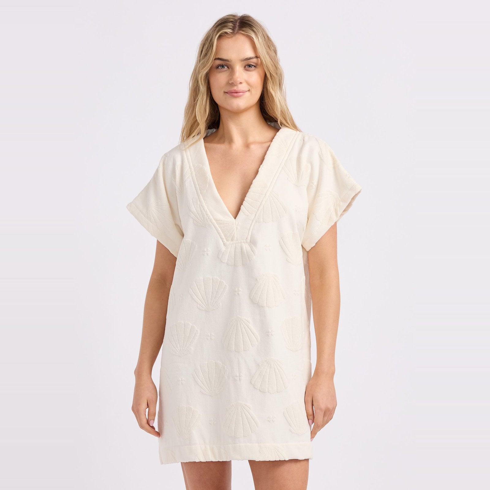 Fringe Benefits Shell Towel Kaftan Ecru - Image 2