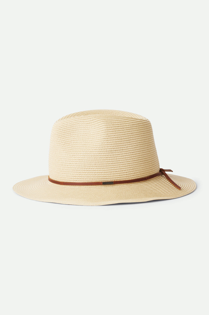 Wesley Straw Packable Fedora Tan - Image 2