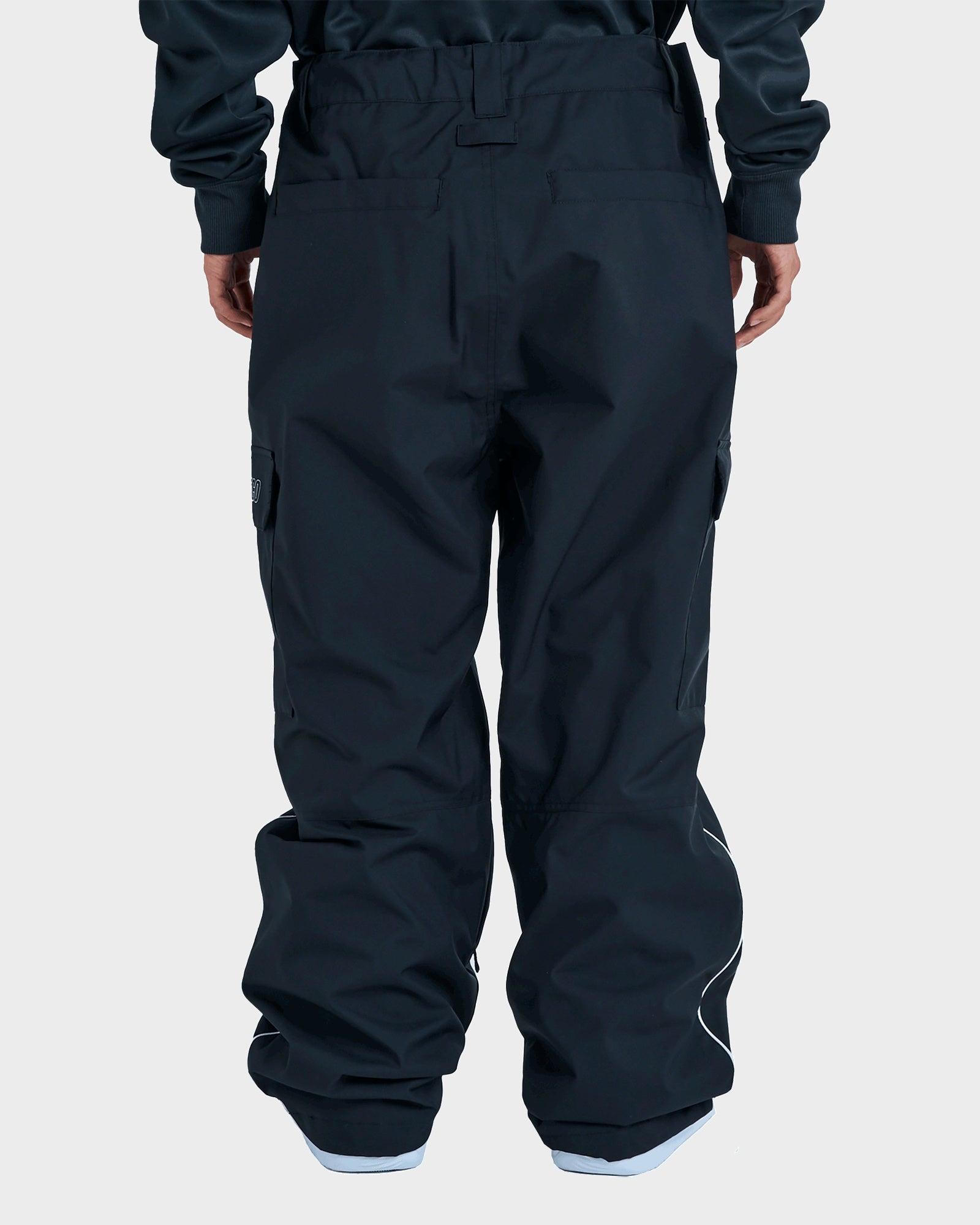 Mens Wide Cargo Snowboard Pants Black - Image 2