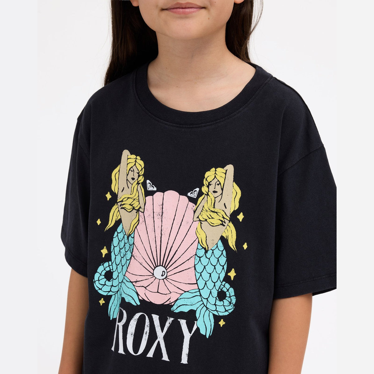 Girls Mermaid T-Shirt True Black - Image 4