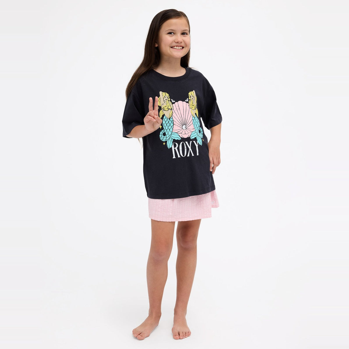 Girls Mermaid T-Shirt True Black - Image 5